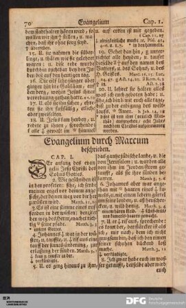 Evangelium durch Marcum beschrieben.