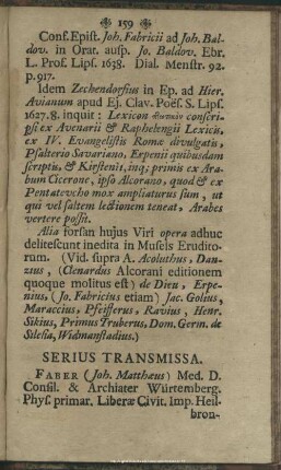 Serius Transmissa