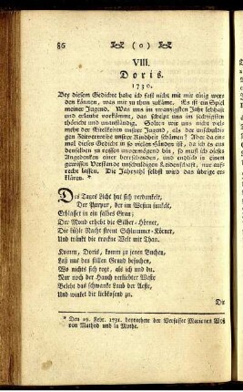 VIII. Doris. 1730.