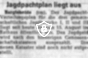 Jagdpachtplan liegt aus