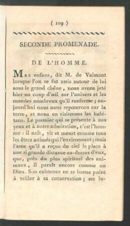 Seconde promenade. De l'Homme.