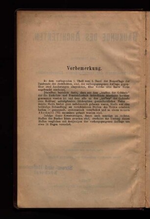Vorbemerkung.