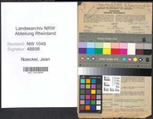 Entnazifizierung Jean Naeckel , geb. 00.00.0000 (Elektriker)