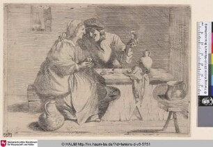 [Bauernpaar an einem Tisch; Couple Seated at a Table]