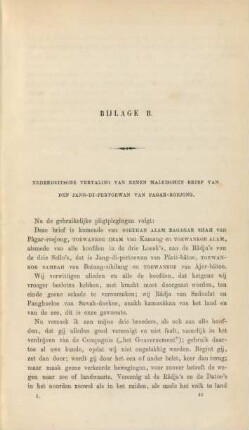 Bijlage B. Nederduitsche vertaling van eenen Maleischen brief van den Jang-di-pertoewan van Pâgar-roejong