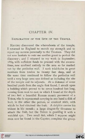Chapter IV: Exploration of the site of the temple