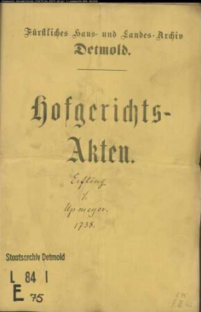 Erfling, Kord Christoph zu Kachtenhausen gegen Bernd Henrich Upmeier - Schuldforderung