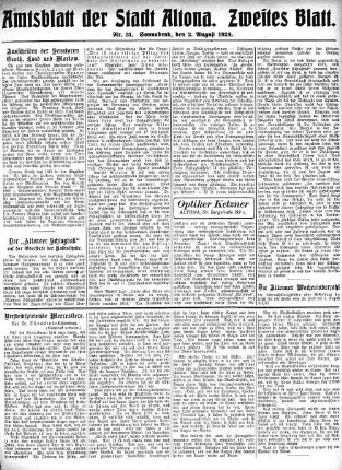 Nummer 31. Zweites Blatt. : Sonnabend, den 2. August 1924