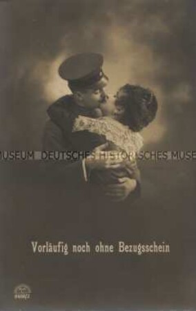 Soldat küsst ein Mädchen