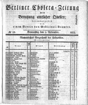 No. 18, 3. November 1831