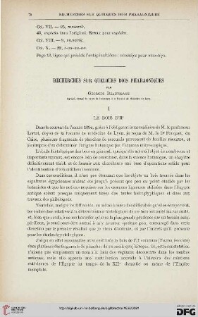 18: Recherches sur quelques bois pharaoniques