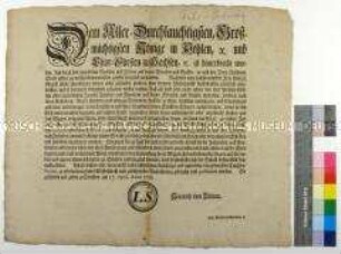 Bekanntmachung einer Fahrordnung von Friedrich August I. Kurfürst von Sachsen für Dresden und Umgebung