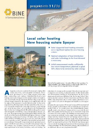Local solar heating - New housing estate Speyer.