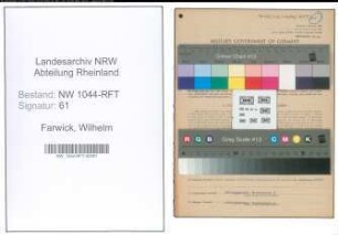 Entnazifizierung Wilhelm Farwick , geb. 14.07.1901 (Landwirt)