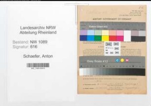 Entnazifizierung Anton Schaefer , geb. 14.05.1893 (Polizeibeamter)
