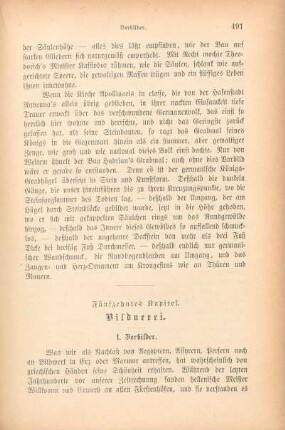 Fünfzehntes Kapitel. Bildnerei