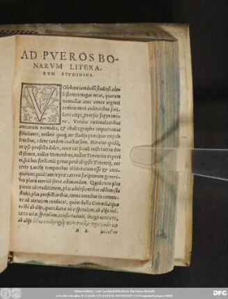 Ad Pueros Bonarum Literarum Studiosos.