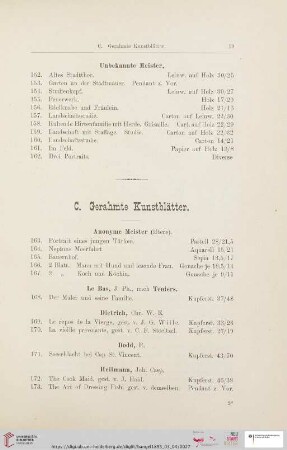 C. Gerahmte Kunstblätter (Nr. 163 - 195)