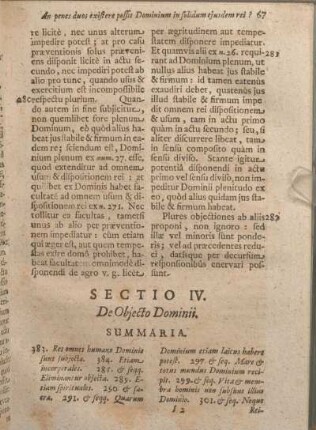 Sectio IV. De Objecto Dominii.