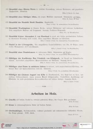 Arbeiten in Holz (Nr. 581 - 631)