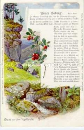 Postkarte mit Gedicht zum Vogtland