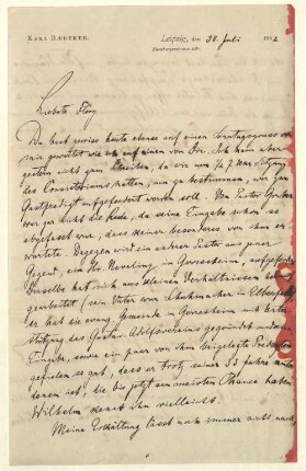 Eigenhändiger Brief mit Unterschrift (Ansetzungssachtitel von Bearbeiter/in)