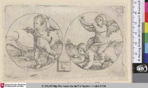 [Zwei Putten in Kreisen; Two putti in circles]