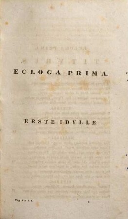 Des Publius Virgilius Maro Ländliche Gedichte, 1. Zehn erlesene Idyllen ; I. - V. Idylle