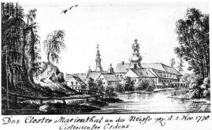 Görlitz. Klostermühle und Kloster Marienthal, Zeichnung vom 2.11.1770, Repro