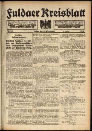 Ausgabe vom Freitag, den 15. September 1916.