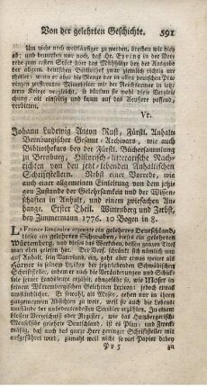 Historisch-litterarische Nachrichten von den jetzt-lebenden Anhaltischen Schriftstellern. T.1.