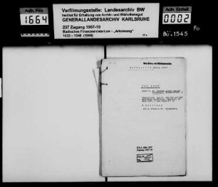 Rothschild, Ludwig Israel, Kaufmann in Heidelberg Käufer: Firma A. Kraus KG in Heidelberg Lagerbuch-Nr. 608, 588 und 607 Heidelberg