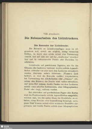 Die Nebenarbeiten des Lichtdruckers