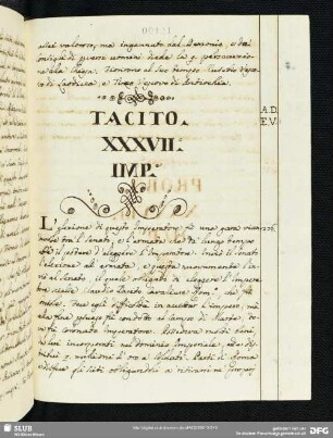 Tacito. XXXVII.o Imp.e