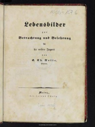 Lebensbilder zur Betrachtung und Belehrung für die reifere Jugend