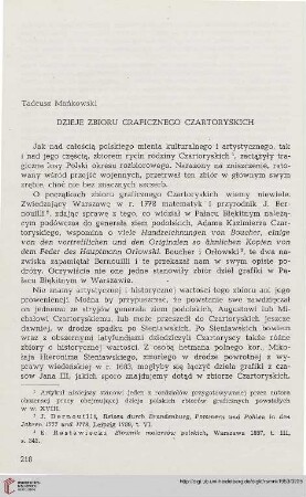 [3.]1953: Dzieje Zbioru Graficznego Czartoryskich