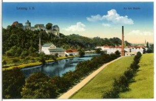 Leisnig. Blick über die Mulde auf Leisnig