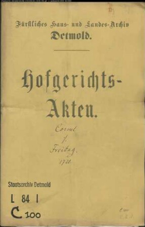 Cornel, Johann Rudolf zu Bremen gegen Johann Kord Freitag, Müller zu Dahlhausen - Schuldforderung