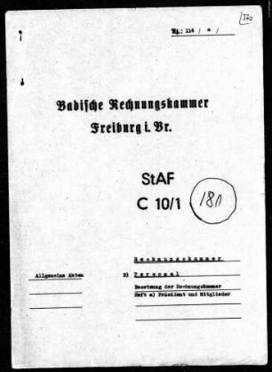 Personelle Besetzung der Rechnungskammer