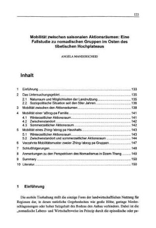 Mobilität zwischen saisonalen Aktionsräumen