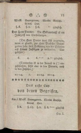 Das erste Cap. von denen Begriffen.