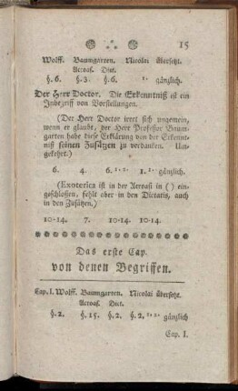 Das erste Cap. von denen Begriffen.