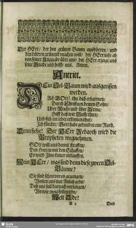 Leichenpredigt : Antritt, Leichen-Text, Eingang, Abhandlung