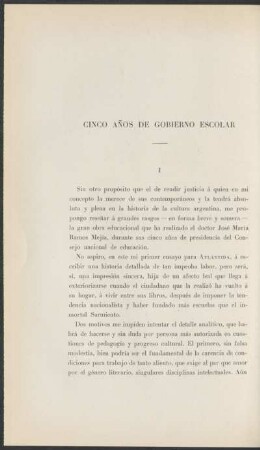 Cinco años de gobierno escolar