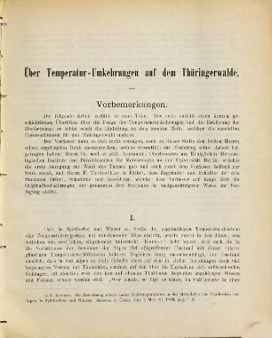 Über Temperatur-Umkehrungen auf dem Thüringerwalde