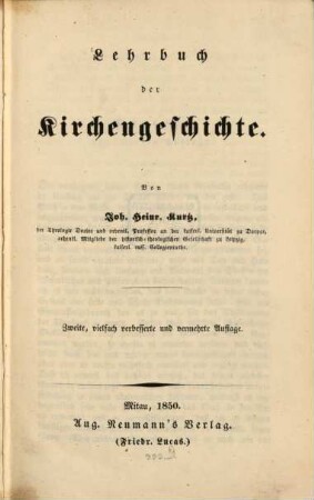 Lehrbuch der Kirchengeschichte
