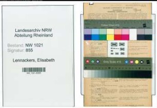 Entnazifizierung Elisabeth Lennackers , geb. 09.05.1912 (Postangest.)