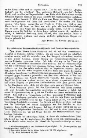723-725, Psychiatrische Sachverständigentätigkeit und Geschworenengericht