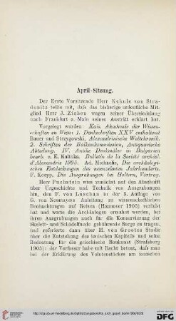 April - Sitzung