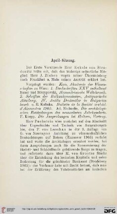 April - Sitzung